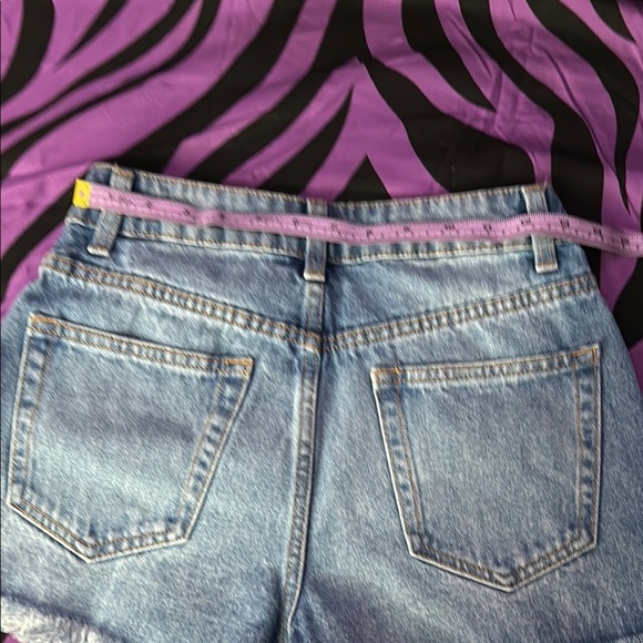 No Boundaries Blue Jean Shorts Distressed High-Waisted - Picture 4 of 9
